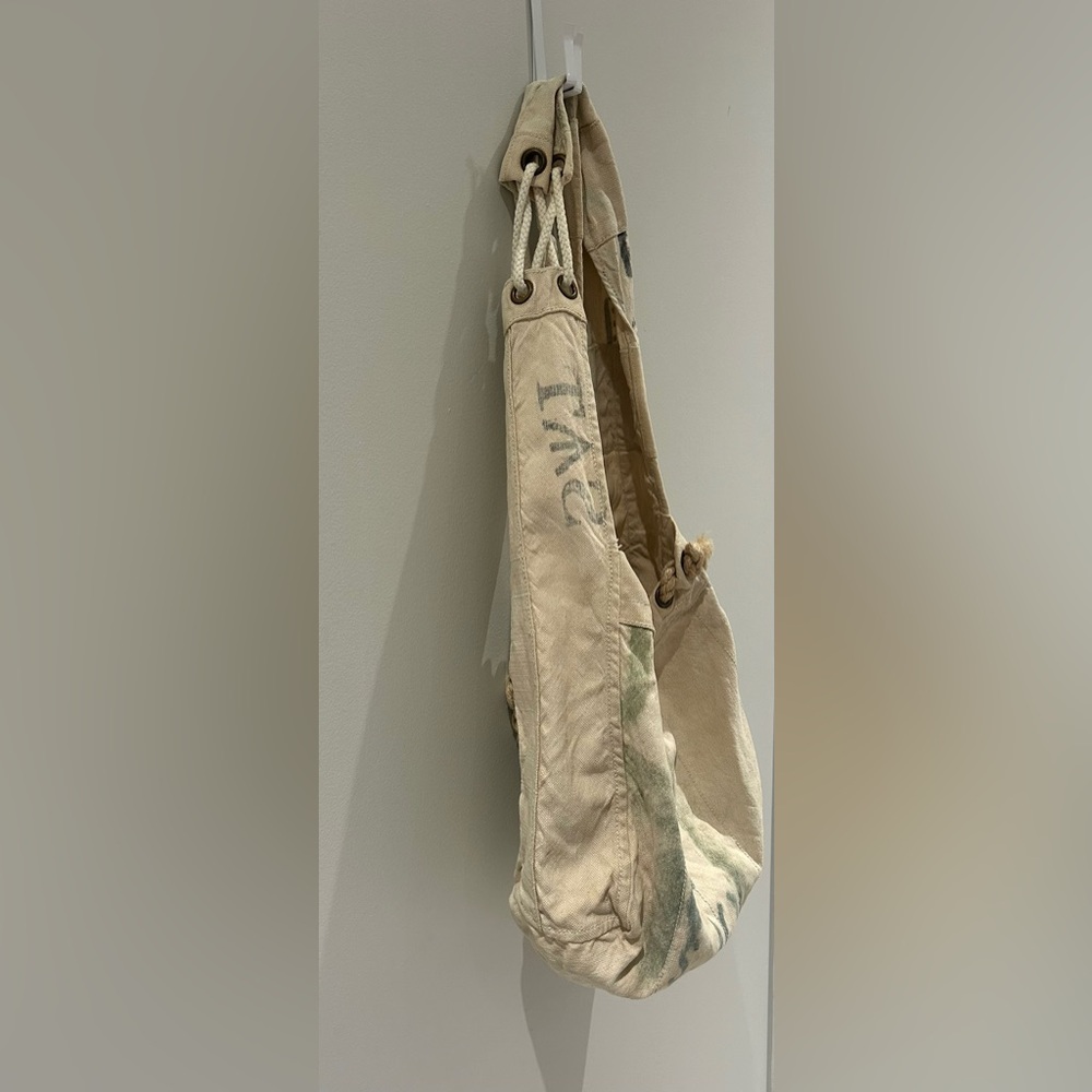 We The Free- Sailcloth Carrier Delivery Bag in Cream and Green - Picture 3 of 14